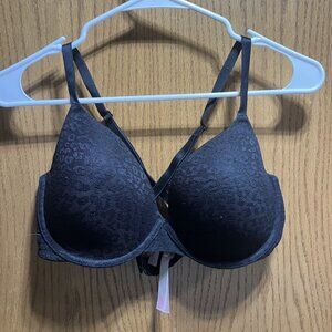 Victoria's Secret VS Pink Wear Everywhere Lightly Lined Bra Black Leopard Lace